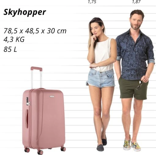 CarryOn Skyhopper Reiskoffer - 78cm TSA Trolley Met OKOBAN - Dubbele Wielen - Old Pink -Mode Bagage Winkel 1200x1192 2