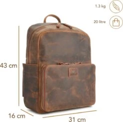 DONBOLSO Rugzak Tokio I Premium Lederen Dagrugzak Voor Mannen En Vrouwen Met Laptopvak I Ideale Lederen Rugzak Voor Op Reis, Kantoor, Universiteit I Handgemaakte Laptoptas I Vintage Bruin -Mode Bagage Winkel 1200x1192 7