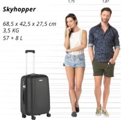 CarryOn Skyhopper Reiskoffer - 68.5cm TSA Trolley Met Expander En OKOBAN - Zwart -Mode Bagage Winkel 1200x1194