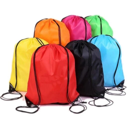 Merkloos Gymtas Met Rijgkoord - Nylon Rugzakjes – Nylon Rugzak – Geel -Mode Bagage Winkel 1200x1200 1119