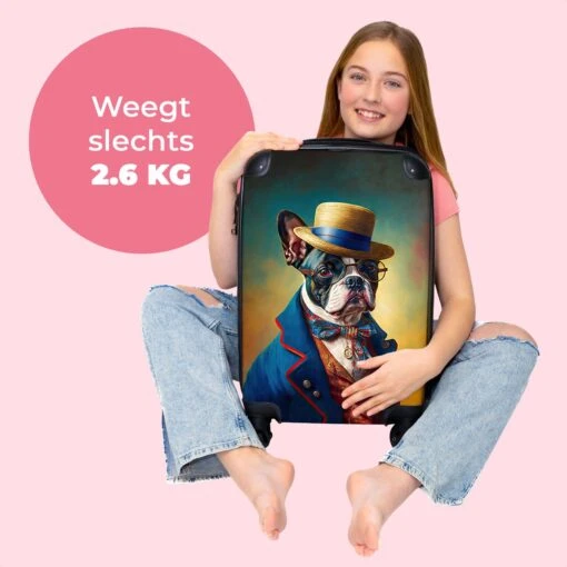 NoBoringSuitcases.com® Koffer - Hond - Kleding - Accessoires - Verf - Portret - Kinderen - Reiskoffer Met Wielen - Kinderkoffer - Fotokoffer - Past Binnen 55x40x20 Cm En 55x35x25 Cm - Trolley Handbagage Lichtgewicht -Mode Bagage Winkel 1200x1200 115