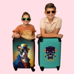 NoBoringSuitcases.com® Koffer - Hond - Kleding - Accessoires - Verf - Portret - Kinderen - Reiskoffer Met Wielen - Kinderkoffer - Fotokoffer - Past Binnen 55x40x20 Cm En 55x35x25 Cm - Trolley Handbagage Lichtgewicht -Mode Bagage Winkel 1200x1200 120