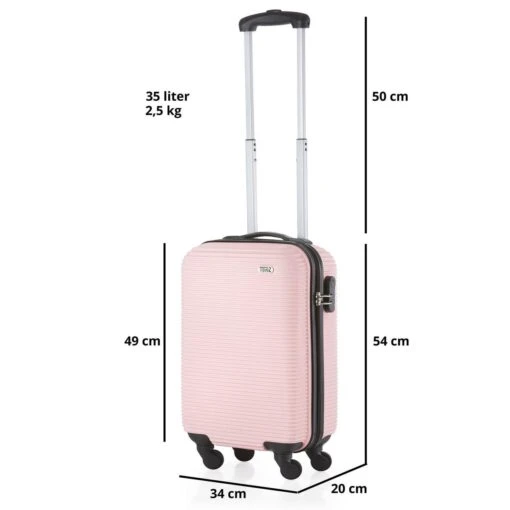 TravelZ Horizon Handbagagekoffer - 54cm Handbagage Trolley Met Gevoerde Binnenkant - Baby Roze -Mode Bagage Winkel 1200x1200 240