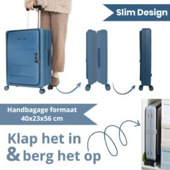 Asyam Units- Handbagage- Invouwbaar- Koffer- Koffer 38L- Spinner Wielen- TSA Slot- Lichtgewicht- Blauw -Mode Bagage Winkel 1200x1200 293