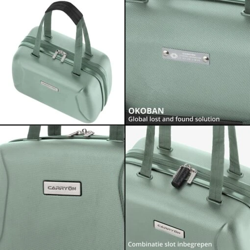 CarryOn Skyhopper Handbagage En Beautycase - 55cm TSA Trolley En Make-up Koffer - Olijf -Mode Bagage Winkel 1200x1200 303