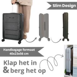 Asyam Units- Handbagage- Invouwbaar- Koffer- Koffer 38L- Spinner Wielen- TSA Slot- Lichtgewicht- Zwart -Mode Bagage Winkel 1200x1200 311