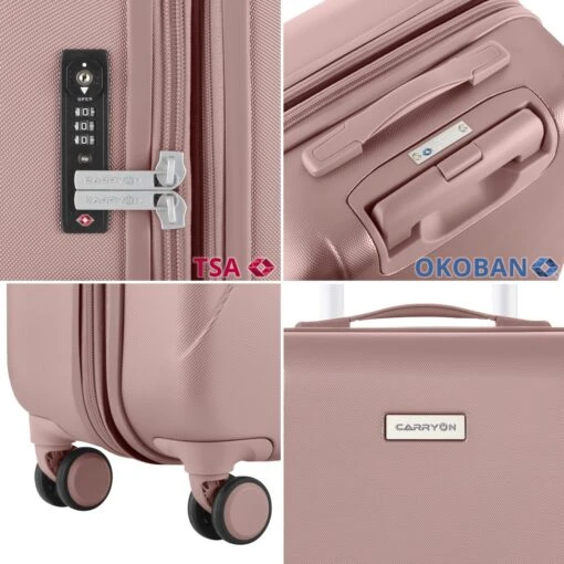 CarryOn Skyhopper Reiskoffer - 68.5cm TSA Trolley Met Expander En OKOBAN - Roze -Mode Bagage Winkel 1200x1200 417