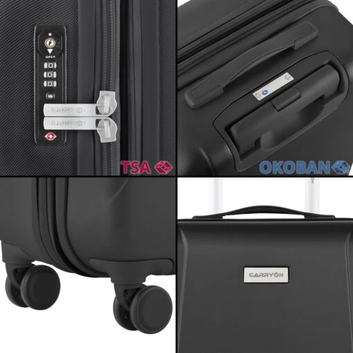 CarryOn Skyhopper Reiskoffer - 78cm TSA Trolley Met OKOBAN - Dubbele Wielen - Zwart -Mode Bagage Winkel 1200x1200 499