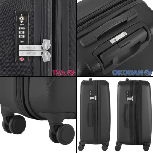 CarryOn Skyhopper Reiskoffer - 68.5cm TSA Trolley Met Expander En OKOBAN - Zwart -Mode Bagage Winkel 1200x1200 506