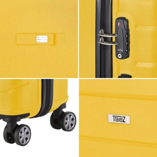 TravelZ Big Bars Kofferset - Trolleyset 3-delig Met TSA-slot - Geel -Mode Bagage Winkel 1200x1200 631