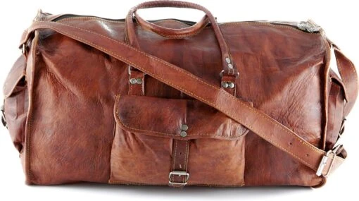 Merkloos Reistas Van ECHTE LEER - Sporttas - Weekendtas MALAGA Echte Leder - Cognac Bruin -HANDGEMAAKTE VINTAGE STIJL Duffel Tas -Mode Bagage Winkel 1200x671 1