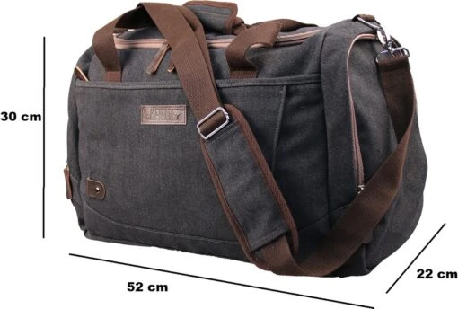 Yakfield - Reistas - Dames En Heren - Combinatiedeal - Weekendtas Zwart Antraciet Grijs - Toilettas Bruin - Compact - Canvas - Vintage -Mode Bagage Winkel 1200x810 1