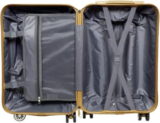 Monopol - Brisbane - Handbagage + BEATYCASE! - 100% Polycarbonaat - Antraciet - Maat XS / 25 Liter + 18 Liter -Mode Bagage Winkel