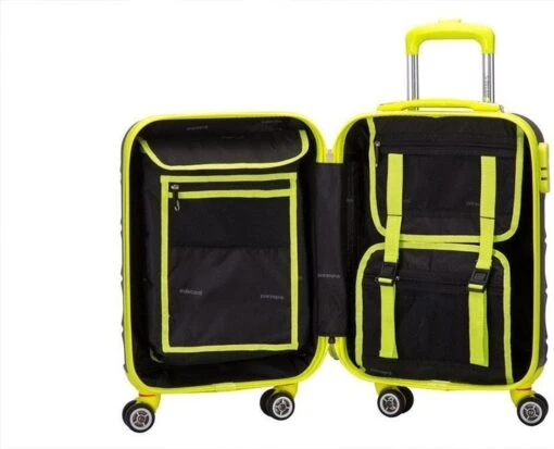 Decent Lumi Fix Handbagage Koffer - 55 Cm - Black/Lemon -Mode Bagage Winkel