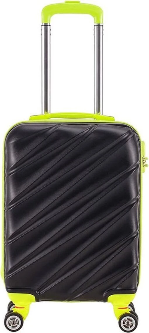 Decent Lumi Fix Handbagage Koffer - 55 Cm - Black/Lemon -Mode Bagage Winkel