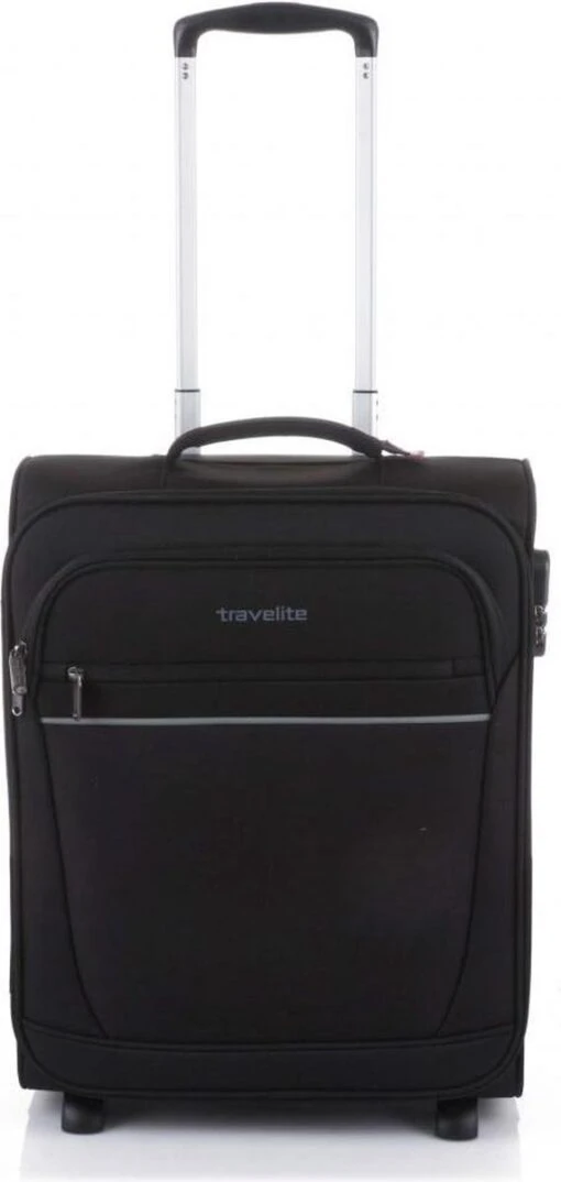 Travelite Cabin 2 Wheel Trolley Black -Mode Bagage Winkel