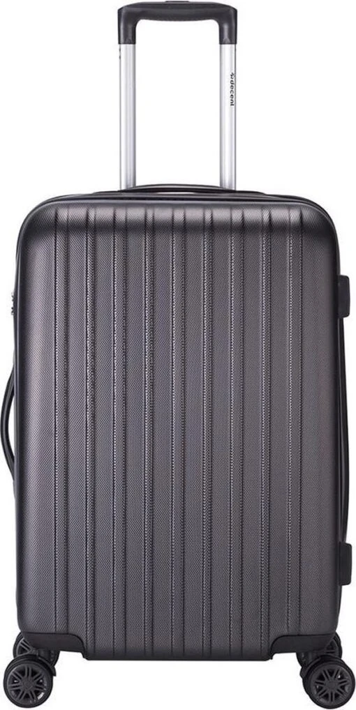 Decent Tranporto-One Medium Koffer - 66 Cm - TSA Slot - Anthracite -Mode Bagage Winkel