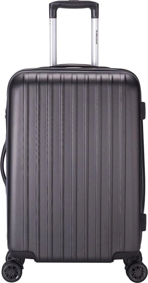 Decent Tranporto-One Medium Koffer - 66 Cm - TSA Slot - Anthracite -Mode Bagage Winkel