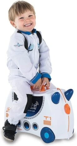 Trunki Ride-on Reiskoffer Incl. Stickers - Skye Ruimteschip -Mode Bagage Winkel 634x1200