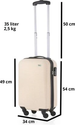 TravelZ Horizon Handbagagekoffer - 54cm Handbagage Trolley Met Gevoerde Binnenkant - Champagne -Mode Bagage Winkel 726x1200