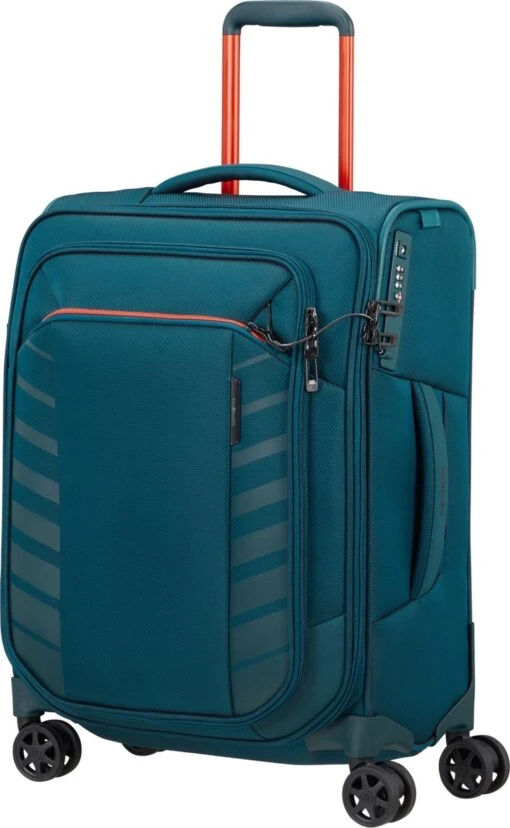 Samsonite Reiskoffer Met Laptopvak - Respark Spinner 55/20 Strict (Handbagage) Grey Print -Mode Bagage Winkel