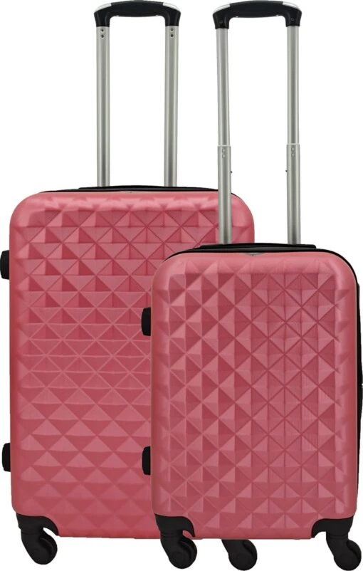 SB Travelbags Kofferset - 2 Delige 'Expandable' Koffer - Roze - 65cm/55cm -Mode Bagage Winkel