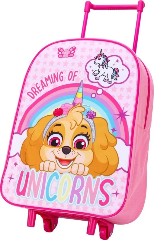 Paw Patrol SKYE Unicorn Eenhoorn Trolley Koffertje Vakantie Logeren Tripjes Roze Regenboog -Mode Bagage Winkel