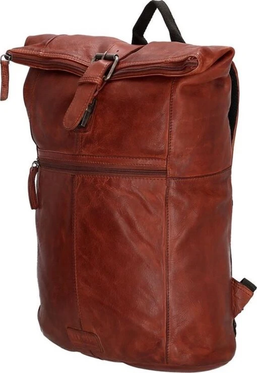 Old West Paint Rock Leren Rolltop Rugtas 13,3 Inch - Cognac -Mode Bagage Winkel 829x1200 3