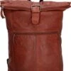 Old West Paint Rock Leren Rolltop Rugtas 13,3 Inch - Cognac -Mode Bagage Winkel 952x1200