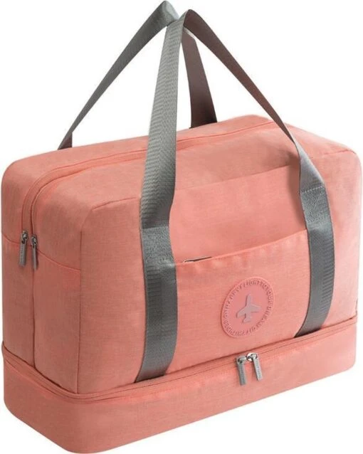 Merkloos Handbagage Reistas – Waterdicht Vak – Vak Voor Schoenen – Vak Voor Overige Spullen – Roze -Mode Bagage Winkel 960x1200 1