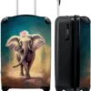 NoBoringSuitcases.com® Koffer - Handbagage Trolley - Olifant - Verf - Bloemen - Portret - Abstract - Reiskoffer Met Wielen - Past Binnen 55x40x20 Cm En 55x35x25 Cm - Koffertje - Fotokoffer -Mode Bagage Winkel 978x1200 2