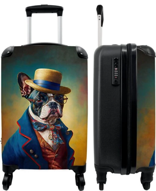 NoBoringSuitcases.com® Koffer - Hond - Kleding - Accessoires - Verf - Portret - Kinderen - Reiskoffer Met Wielen - Kinderkoffer - Fotokoffer - Past Binnen 55x40x20 Cm En 55x35x25 Cm - Trolley Handbagage Lichtgewicht -Mode Bagage Winkel