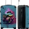 NoBoringSuitcases.com® Koffer Groot - Monstertruck - Verf - Graffiti - Roze - Neon - Trolley Koffer Met TSA-slot - Met Wielen - 90 Liter - Reiskoffer - 66 Cm -Mode Bagage Winkel 985x1200 7