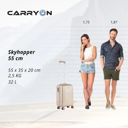 CarryOn Skyhopper 55 + 78 Set Champagne -Mode Bagage Winkel image 168