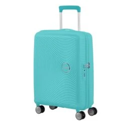 American Tourister Soundbox Spinner 55 Expandable Poolside Blue -Mode Bagage Winkel image 675